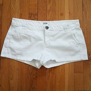 Express white twill shorts